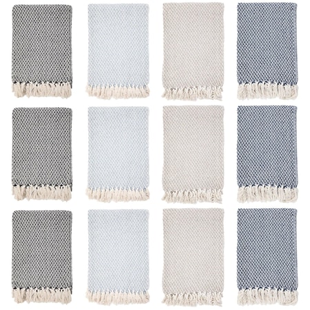 Monarch Brands Common Ground Throw Blankets, 50in x 70in, Patterned , Checkered, 12PK THROW-CHK-50X70-CS